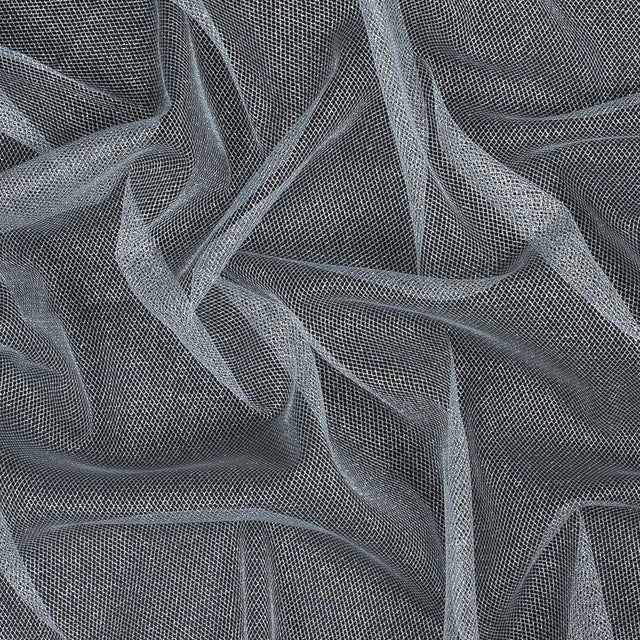 Metallic Silver and White Tulle
