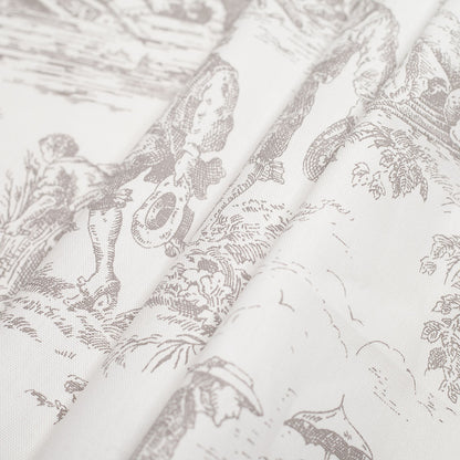 English Linen/Gray Cotton Toile Folded