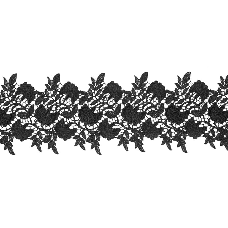 template--25130090922057__main-Metallic Black 3D Floral Lace Trim - 4