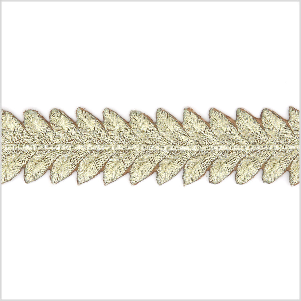 1.5" Metallic Gold Leafy Trim
