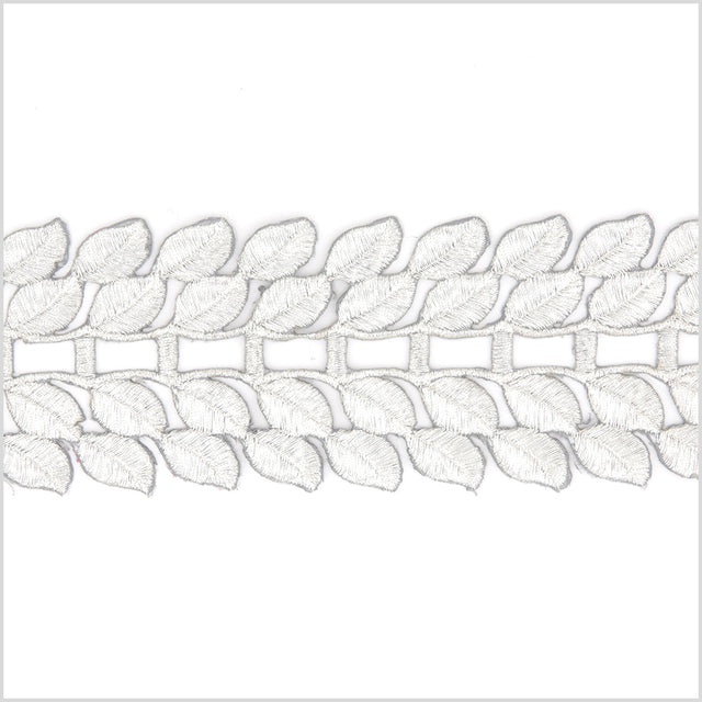2.75" Metallic Silver Leafy Trim