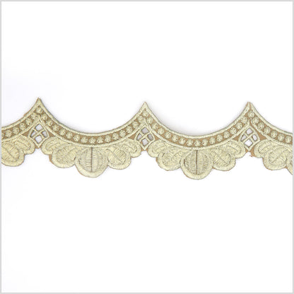 2" Metallic Gold Floral Scalloped Trim