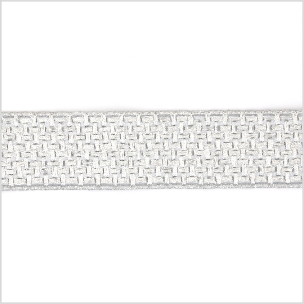 1.5 Metallic Silver Woven Trim