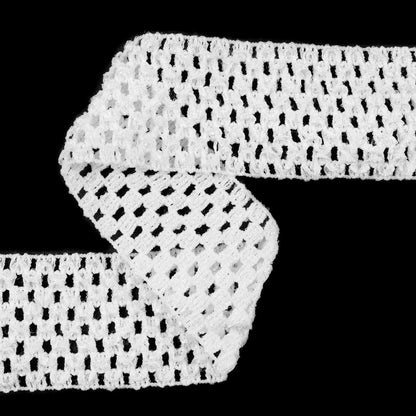 2 White Stretch Puckered Crochet Trim