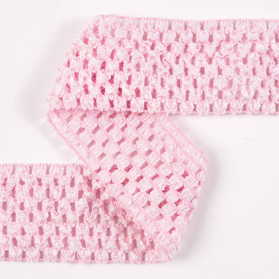Light Pink Stretch Puckered Crochet Trim - 2