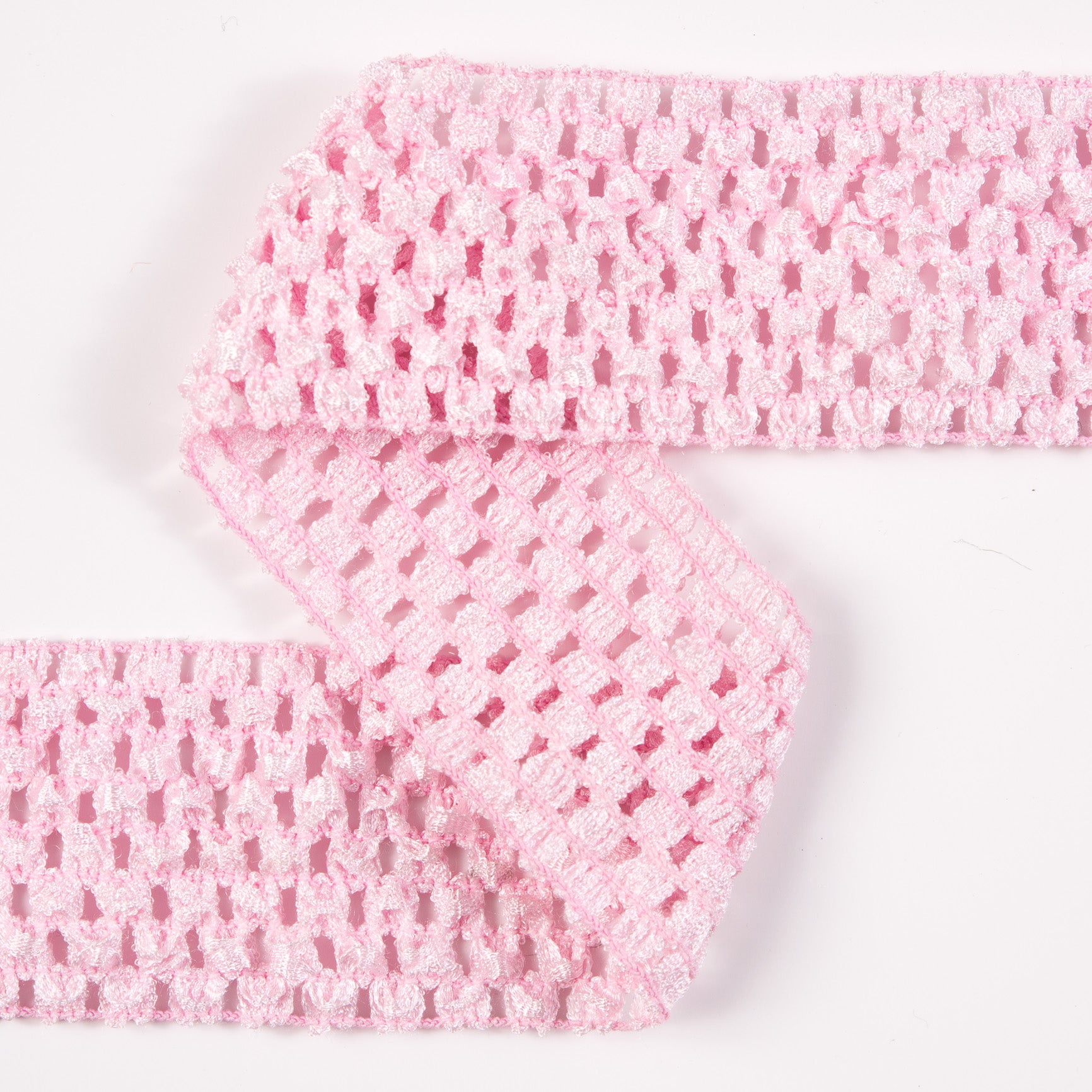 Light Pink Stretch Puckered Crochet Trim - 2