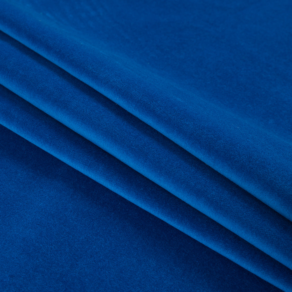 Cerulean Blue Cotton Velveteen Folded