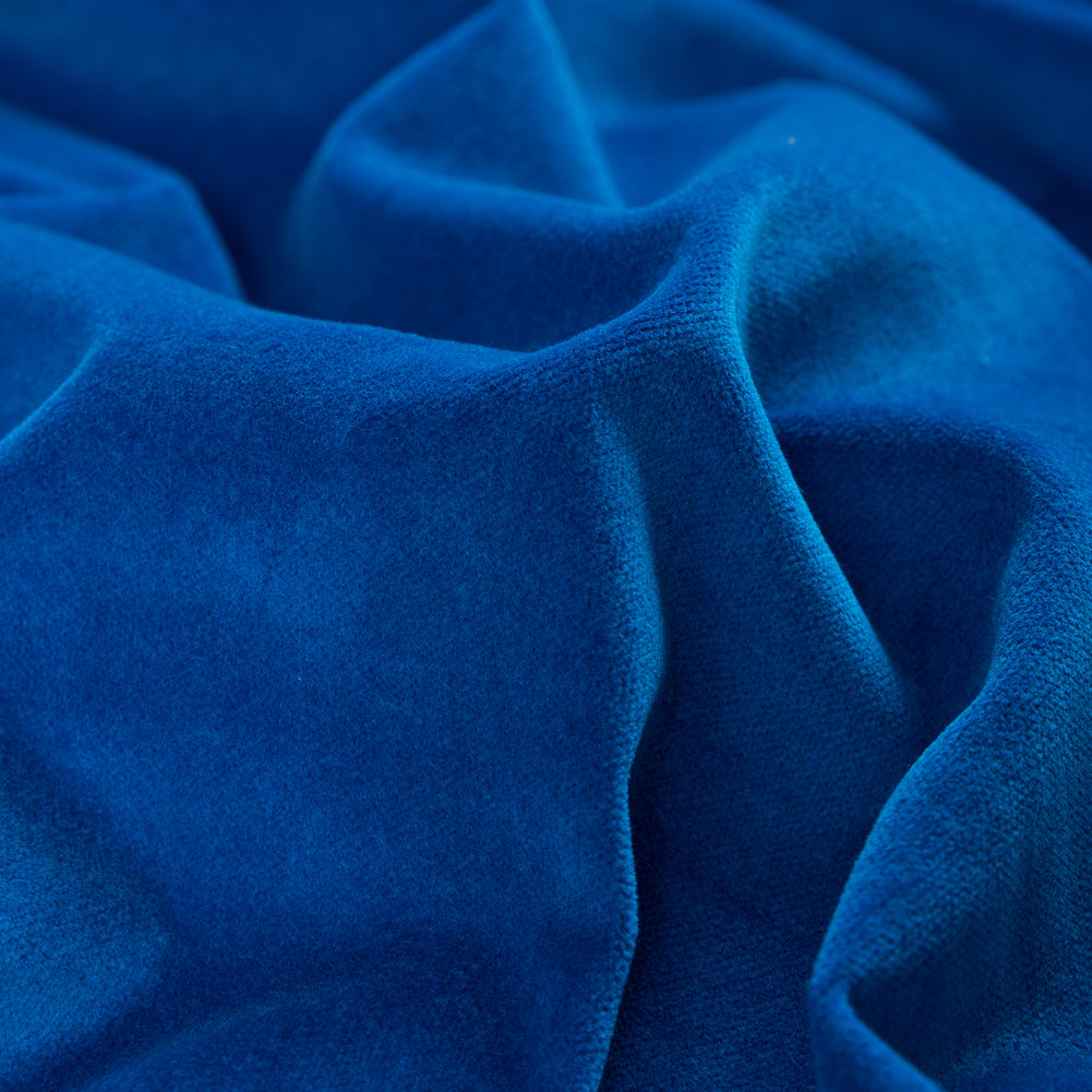 Cerulean Blue Cotton Velveteen Detail