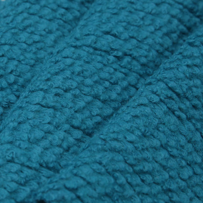 Teal Wool and Polyester Boucle - Folded