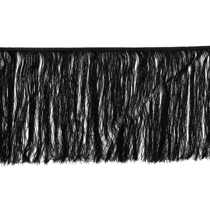 European Black Chainette Fringe Trim - 16"