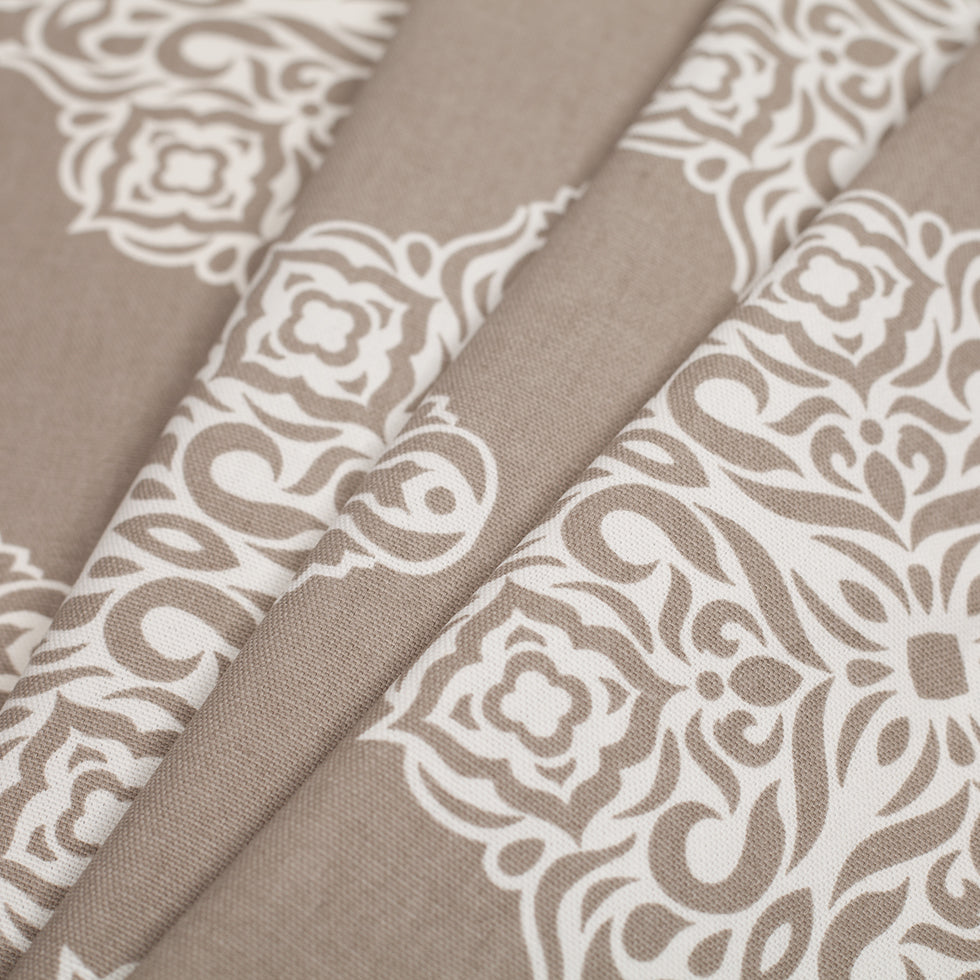 Mushroom Light-Weight Printed Cotton Woven - Folded