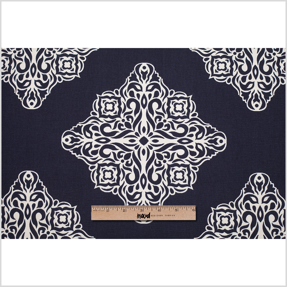Midnight Blue Light-Weight Printed Cotton Woven - Full