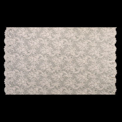 Skin Scallop Edge Beaded and Sequined Floral Lace - Folded