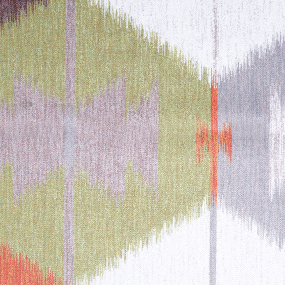Turkish Orange Ikat Geometric Upholstery Velvet - Detail
