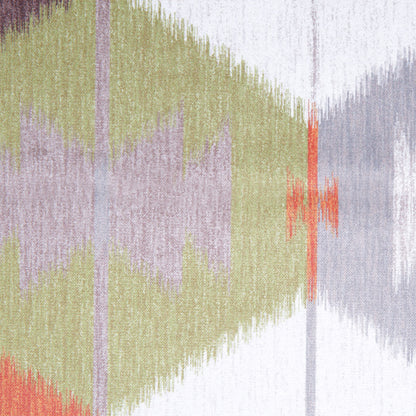 Turkish Orange Ikat Geometric Upholstery Velvet - Detail