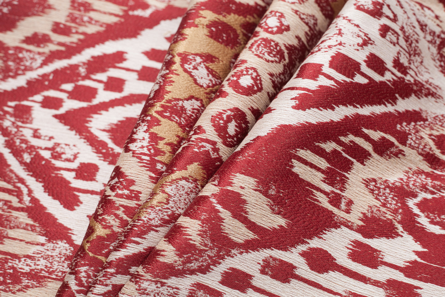 Turkish Fire Ikat Polyester Woven - Folded