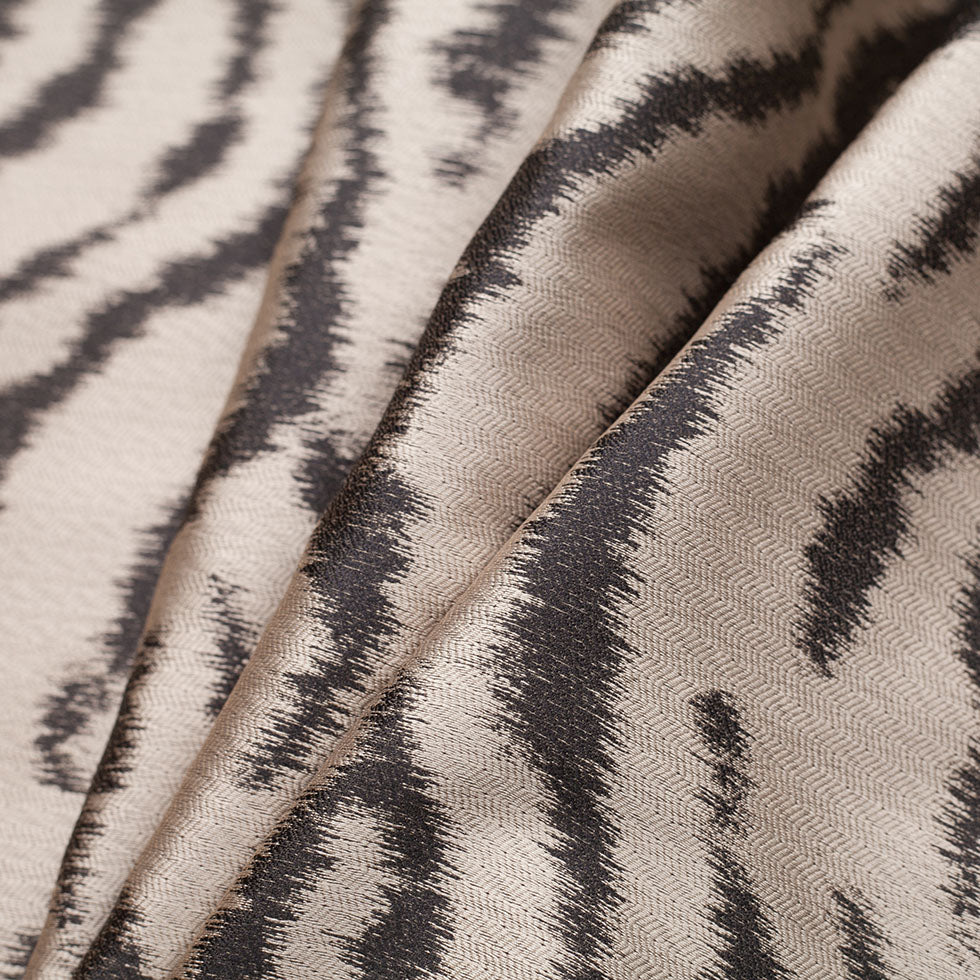 Turkish Sand/Black Animal Printed Polyester Woven - Folded