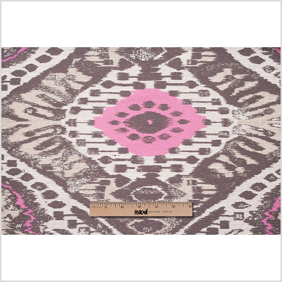 Turkish Pink/Brown Ikat Polyester Woven - Full