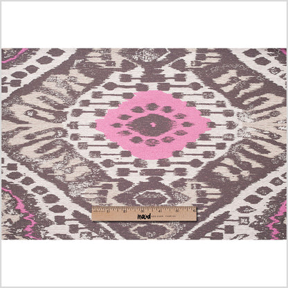 Turkish Pink/Brown Ikat Polyester Woven - Full