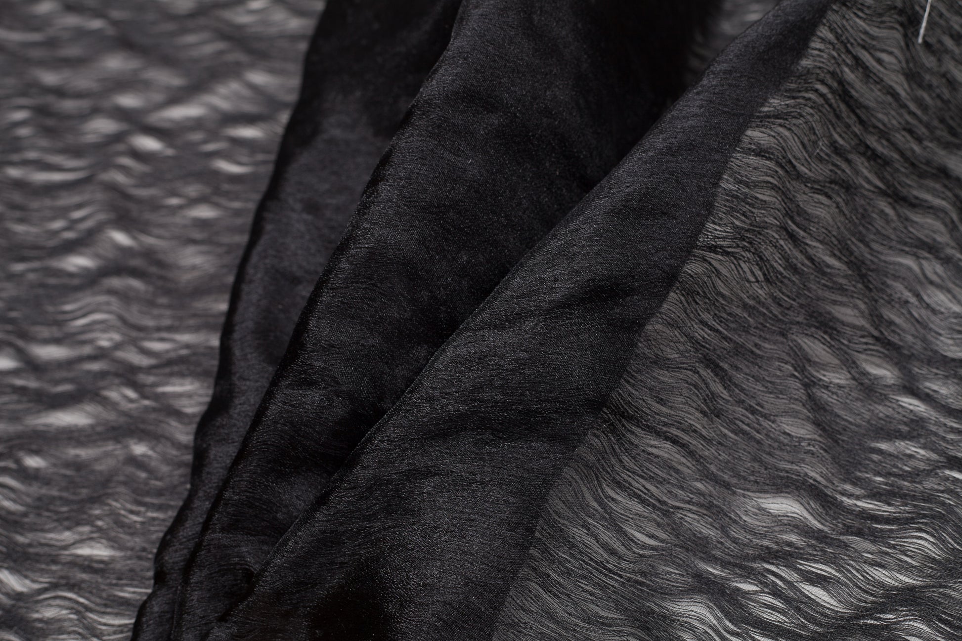 Turkish Black Novelty Polyester Sheer - Folded