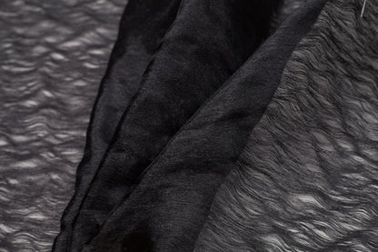 Turkish Black Novelty Polyester Sheer - Folded