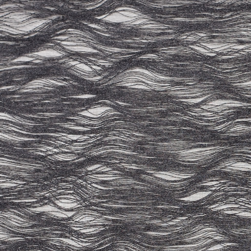 Turkish Black Novelty Polyester Sheer - Detail