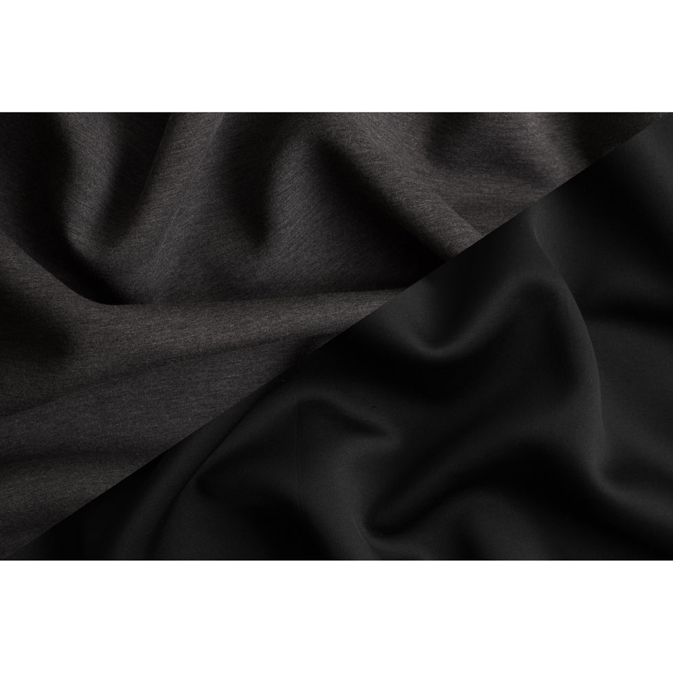 Black/Gray Jersey Backed Neoprene/Scuba Knit - Folded
