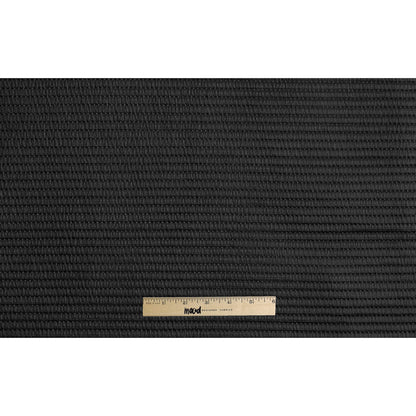 Black Rib Quilted Stretch Faux Leather - Folded