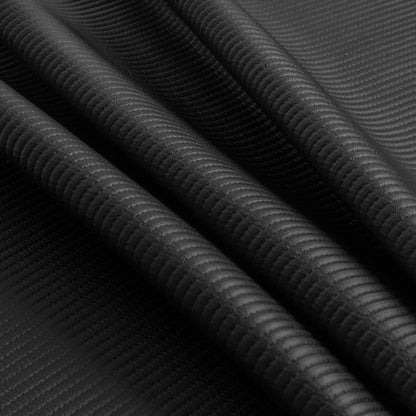 Black Rib Quilted Stretch Faux Leather - Detail