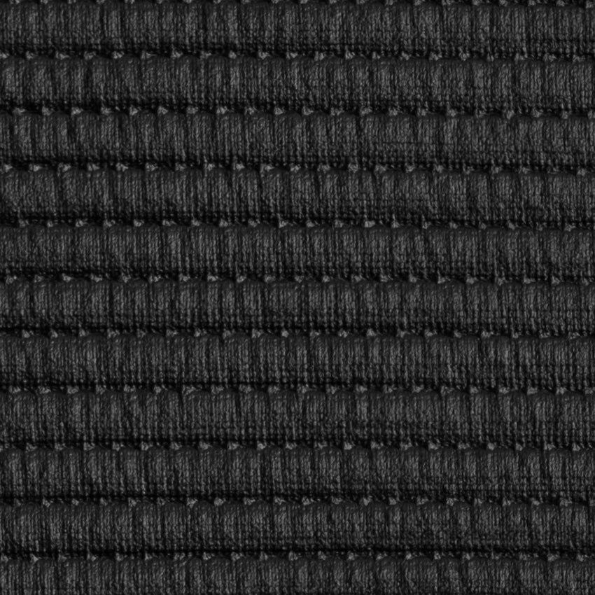 Black Rib Quilted Stretch Faux Leather - Full