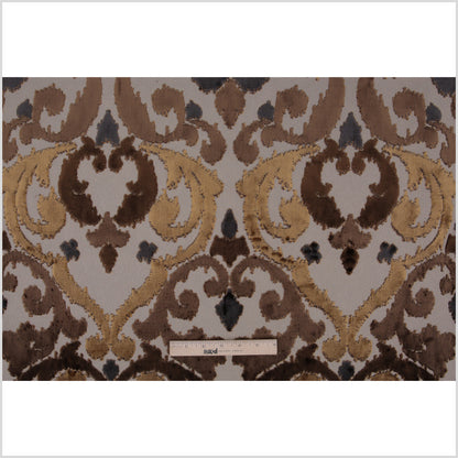Earth Swirls Cut Polyester Blended Velvet - Full