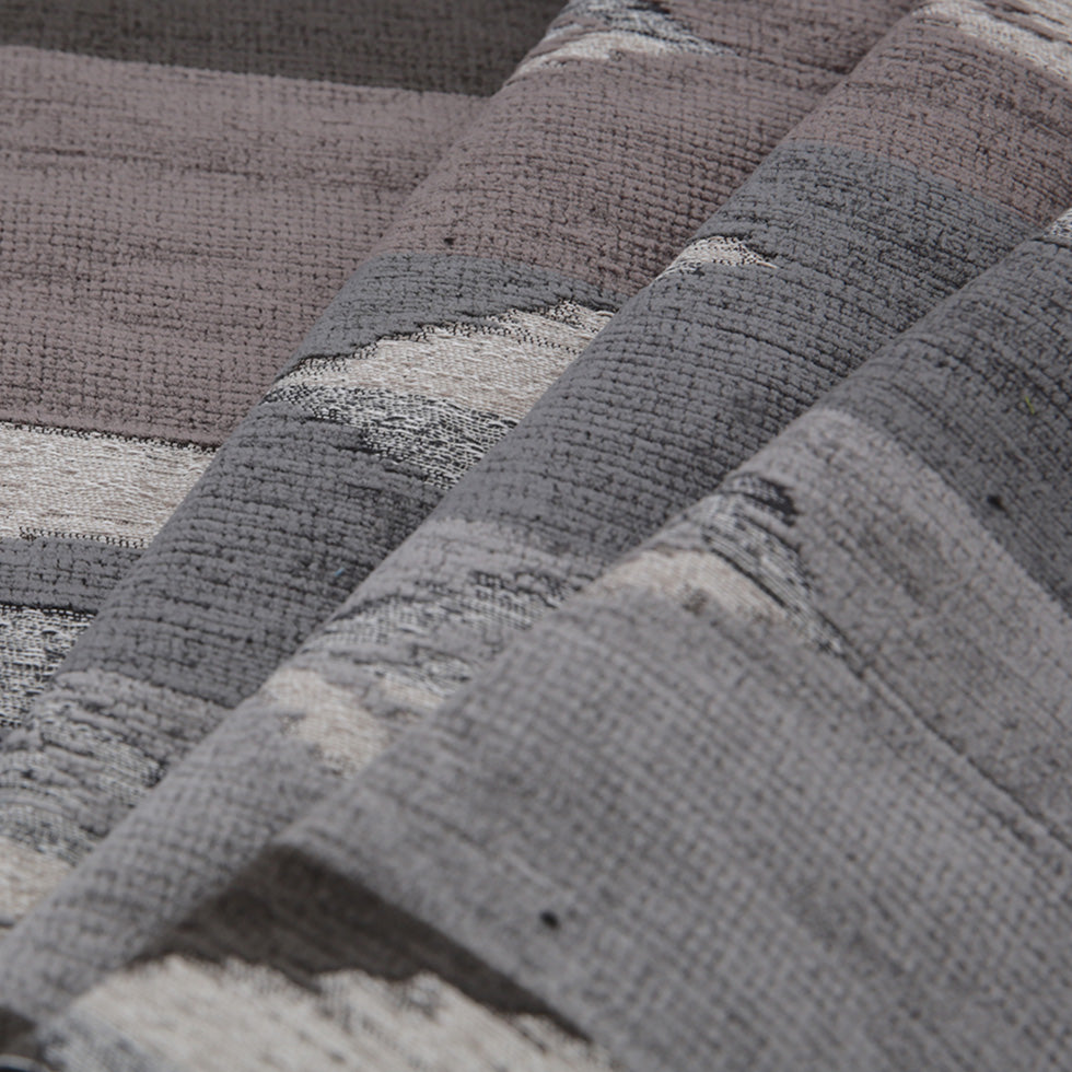 Smoke Geometric Cut Polyester Blended Velvet - Folded