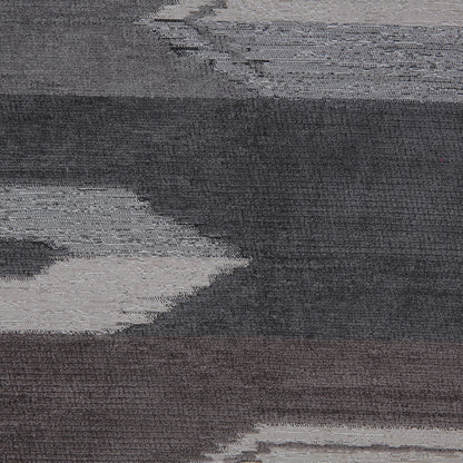 Smoke Geometric Cut Polyester Blended Velvet - Detail