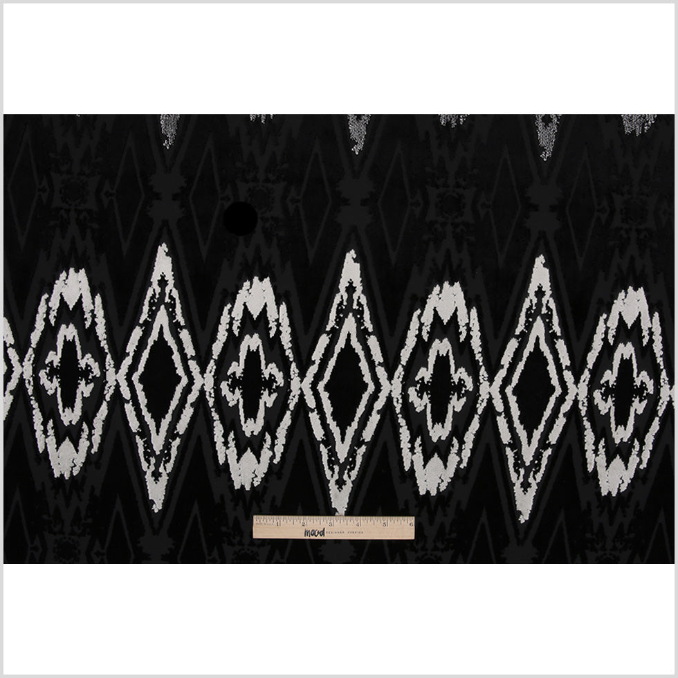 Jet Black Laser Cut Geometric Velvet - Full