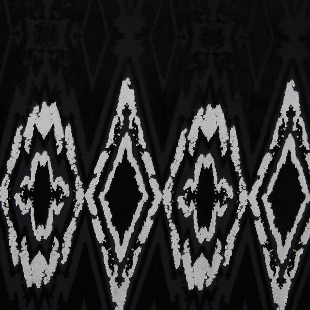 Jet Black Laser Cut Geometric Velvet