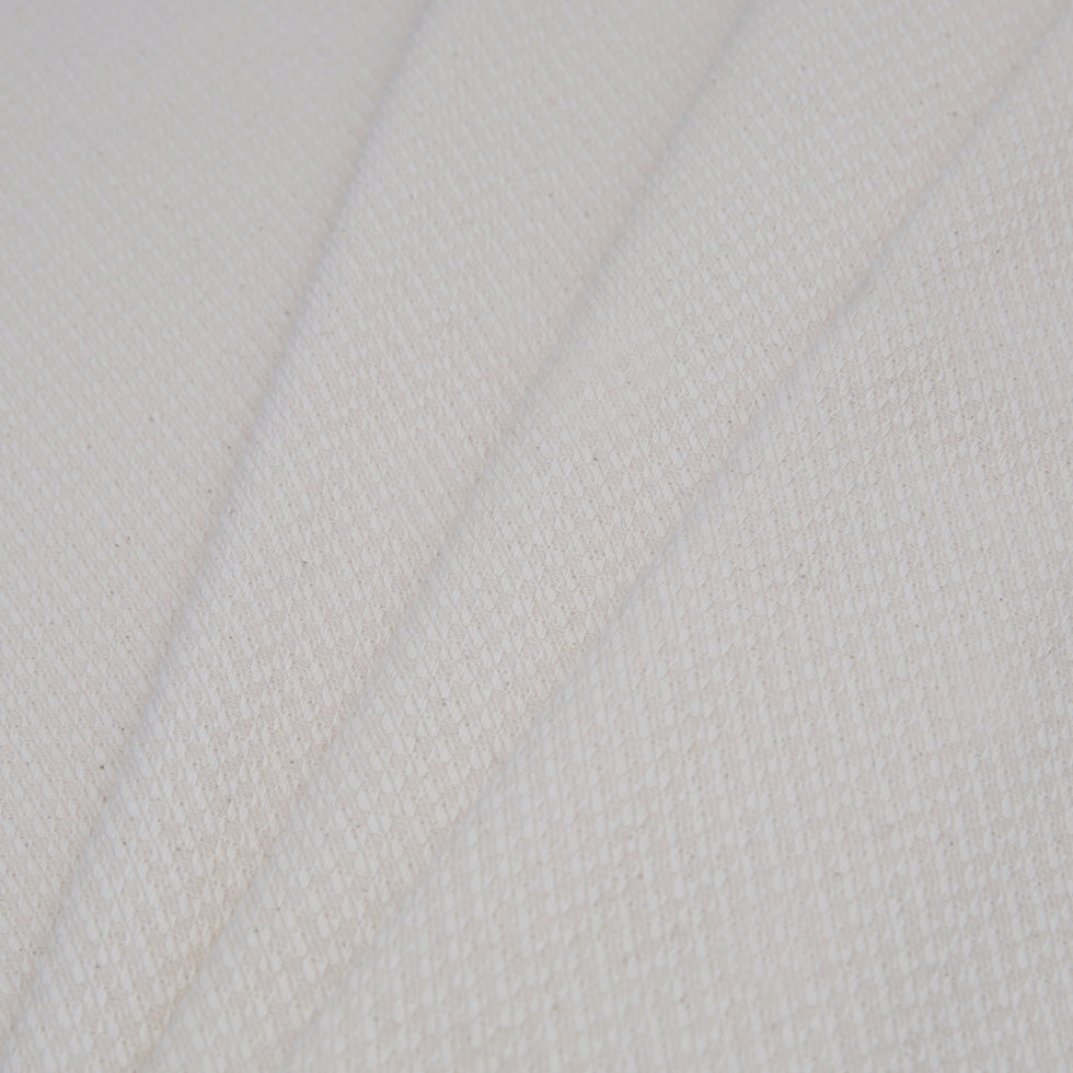Spanish Natural Raised Checks Polyester Blended Woven - Folded