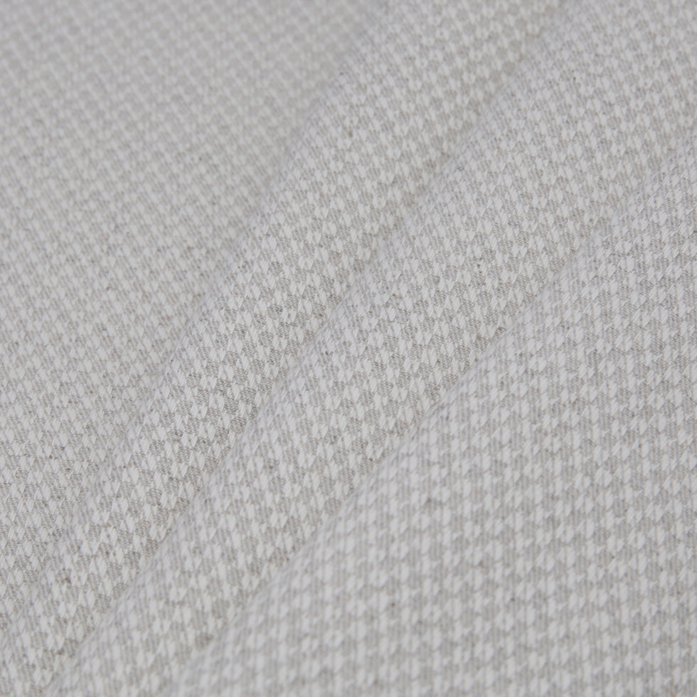 Spanish Light Gray Raised Checks Polyester Blended Woven - Folded