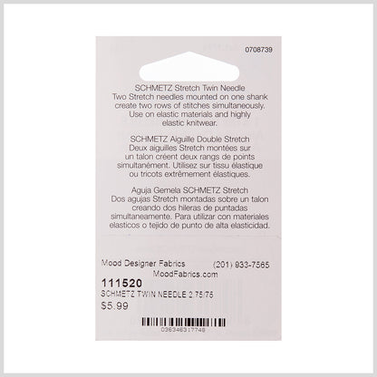 Schmetz Stretch Twin Machine Needle - 2.5/75 - 1 ct Detail