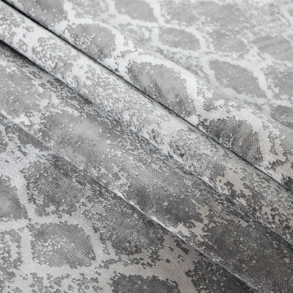 Platinum Python Polyester and Rayon Velvet Folded