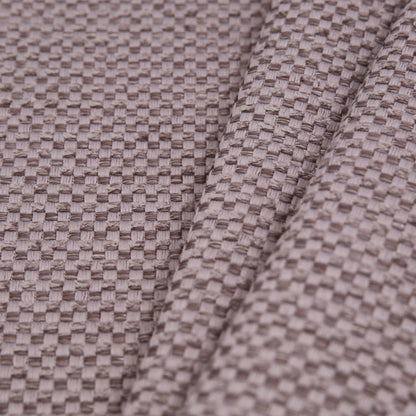 Pewter Novelty Basketweave Upholstery Fabric - Folded