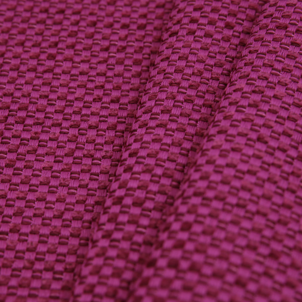 Magenta Novelty Basketweave Upholstery Fabric Folded