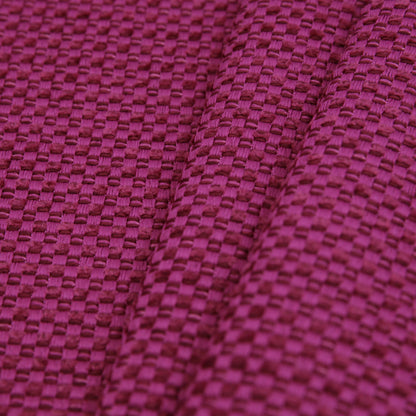 Magenta Novelty Basketweave Upholstery Fabric Folded