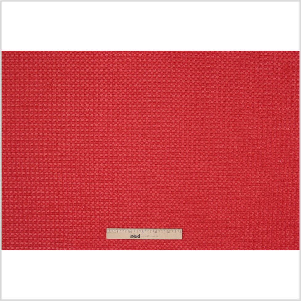 Tomato Red Novelty Basketweave Upholstery Fabric - Full