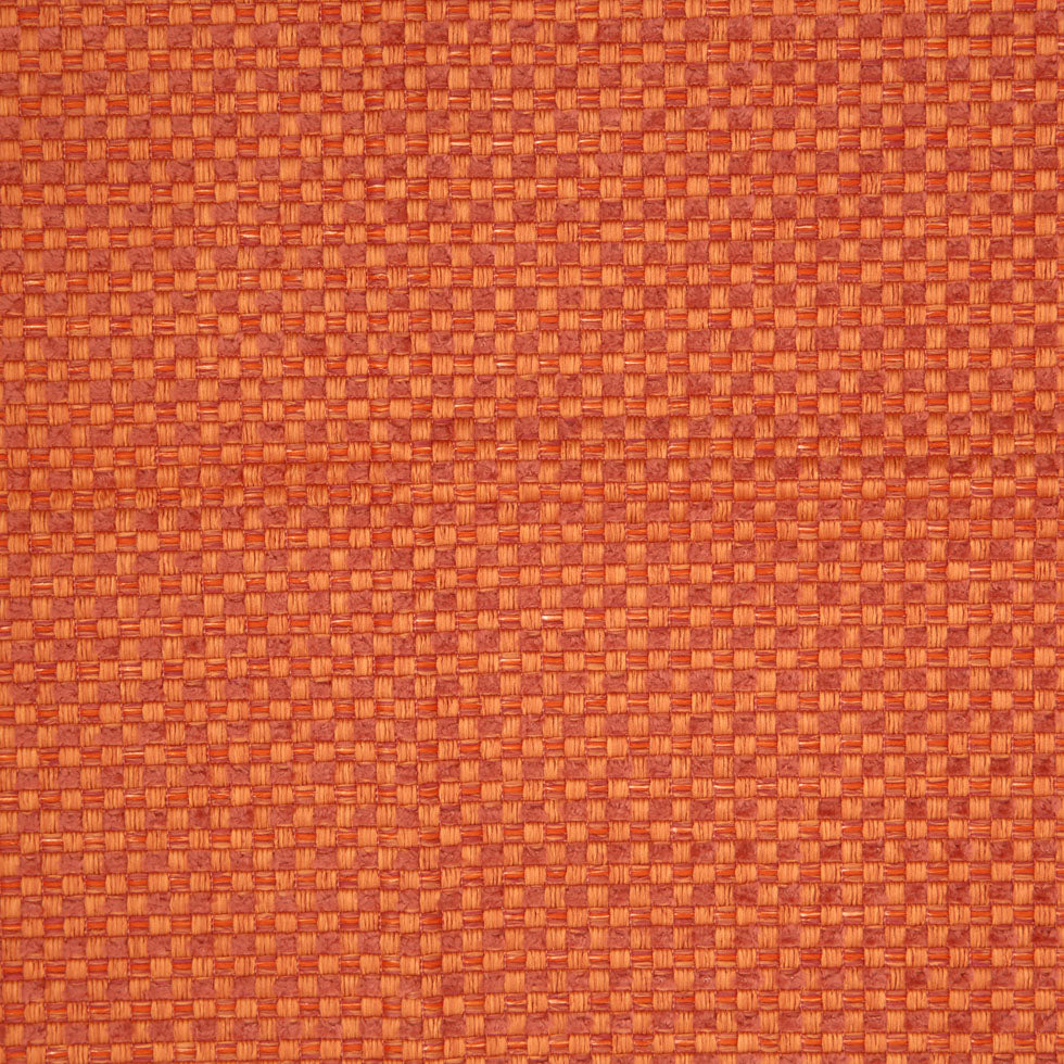 Tangerine Novelty Basketweave Upholstery Fabric - Detail