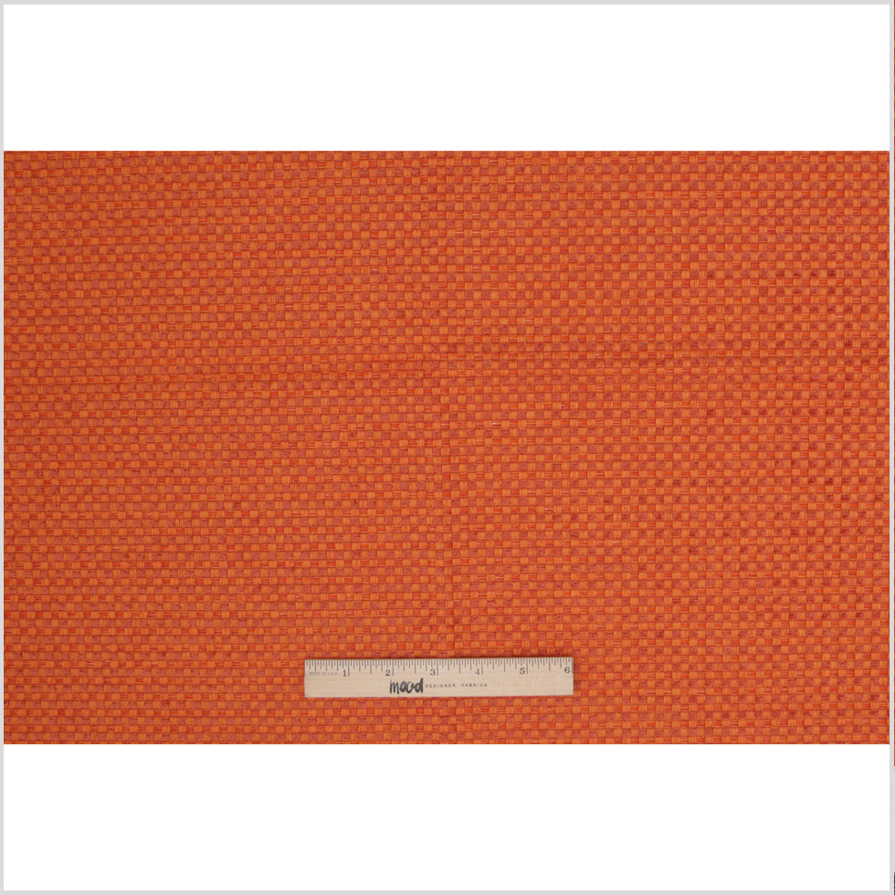 Tangerine Novelty Basketweave Upholstery Fabric - Full