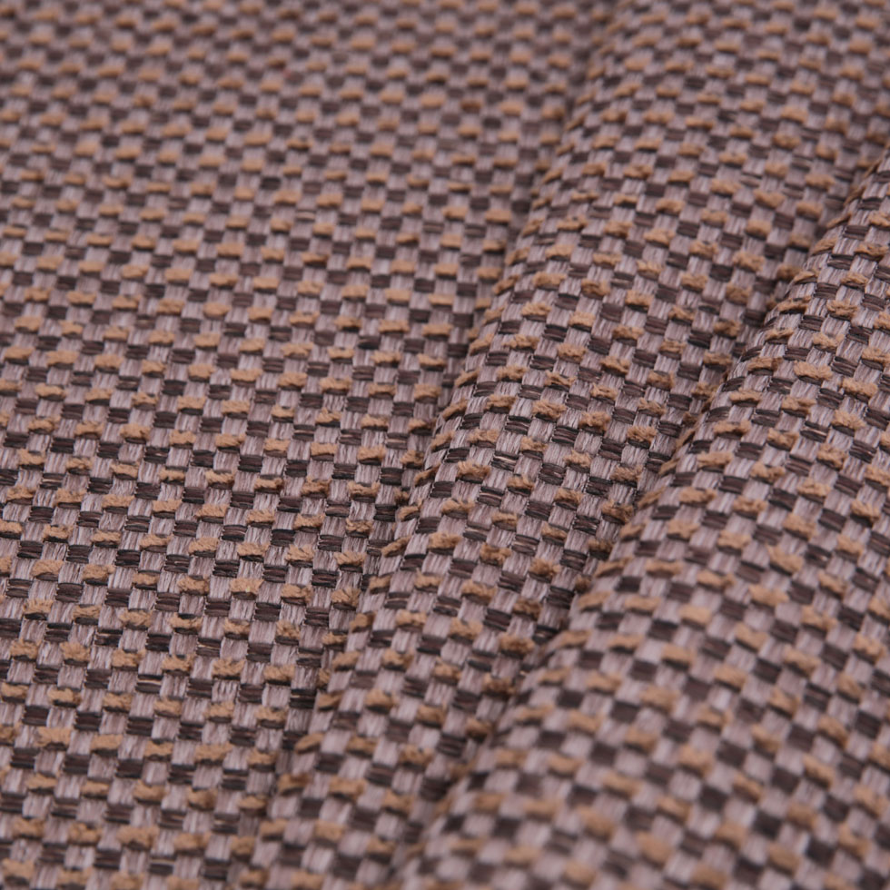 Chocolate Novelty Basketweave Upholstery Fabric Folded