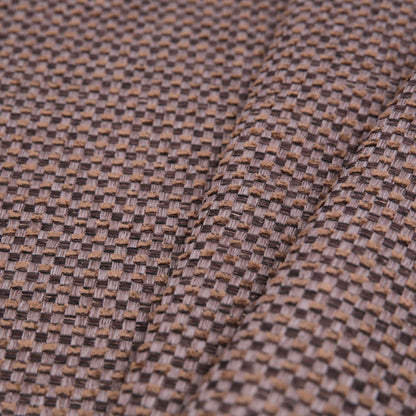 Chocolate Novelty Basketweave Upholstery Fabric Folded