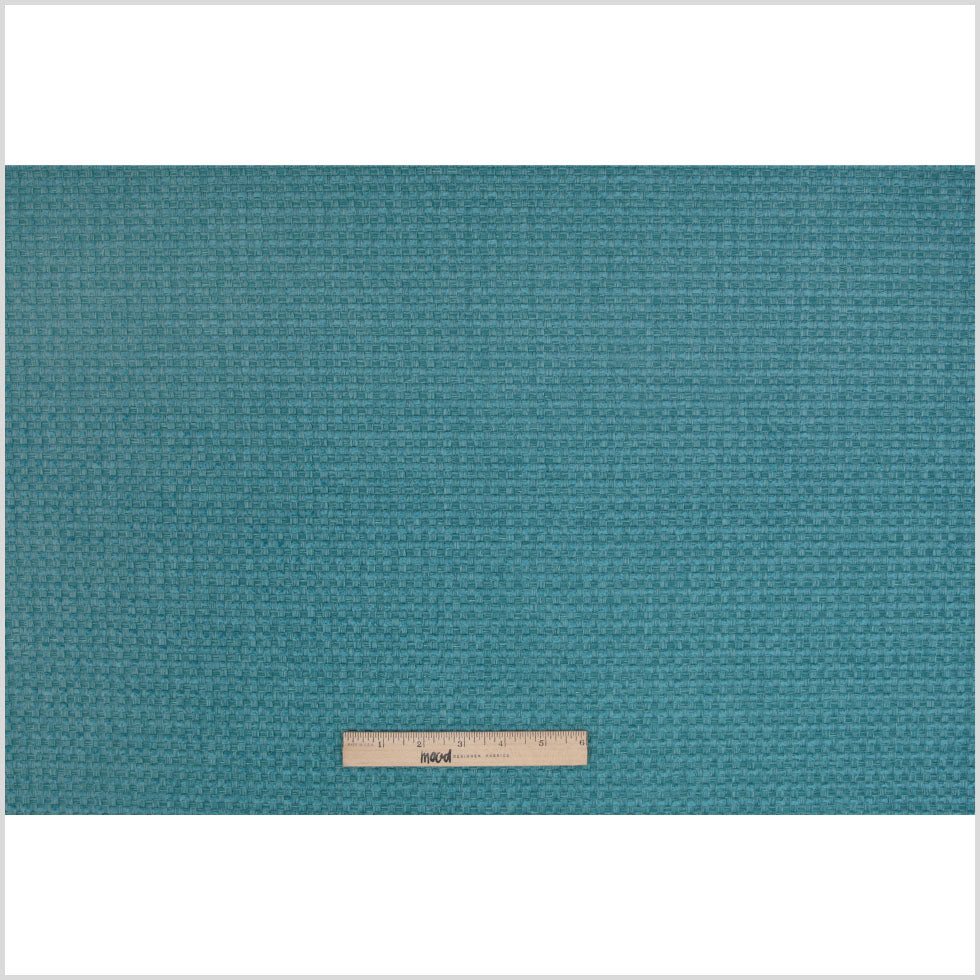 Turquoise Novelty Basketweave Upholstery Fabric Full