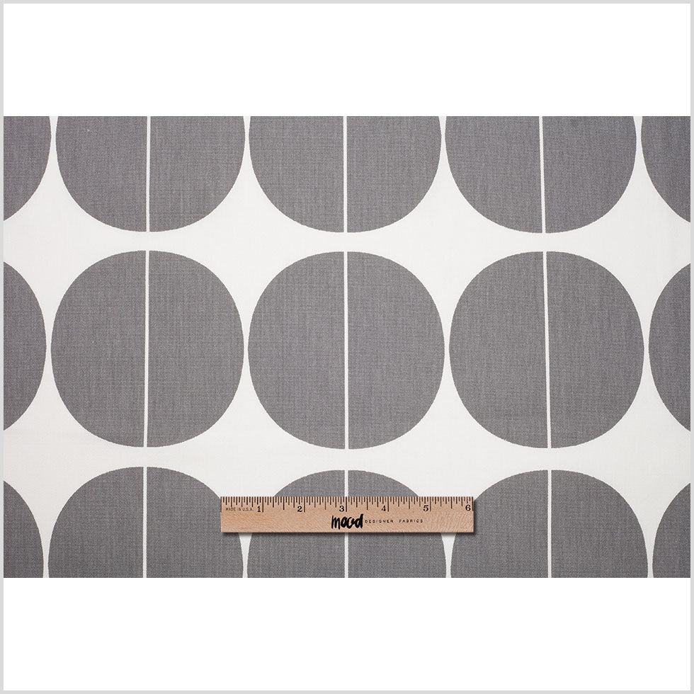 Swedish Gray/White Woven Cotton Print - Full