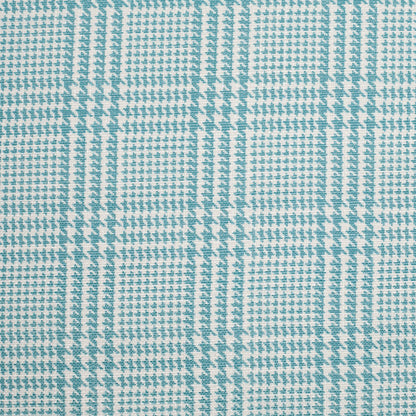 Spanish Spa Blue Houndstooth Poly-Cotton Woven
